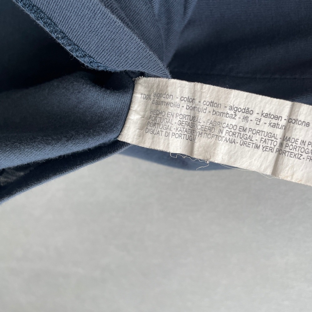 Zara Essentials Deluxe Cotton T-Shirt Wmn M Slate Blue Chic Raw Neck Portugal - Picture 6 of 8